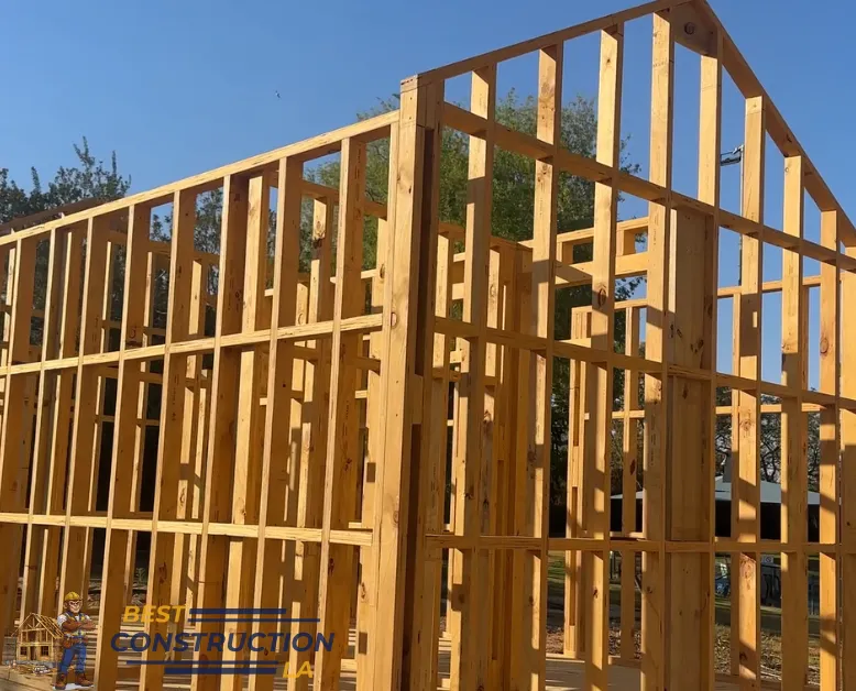 Accessory dwelling unit construction project in Los Angeles showing framing and development process